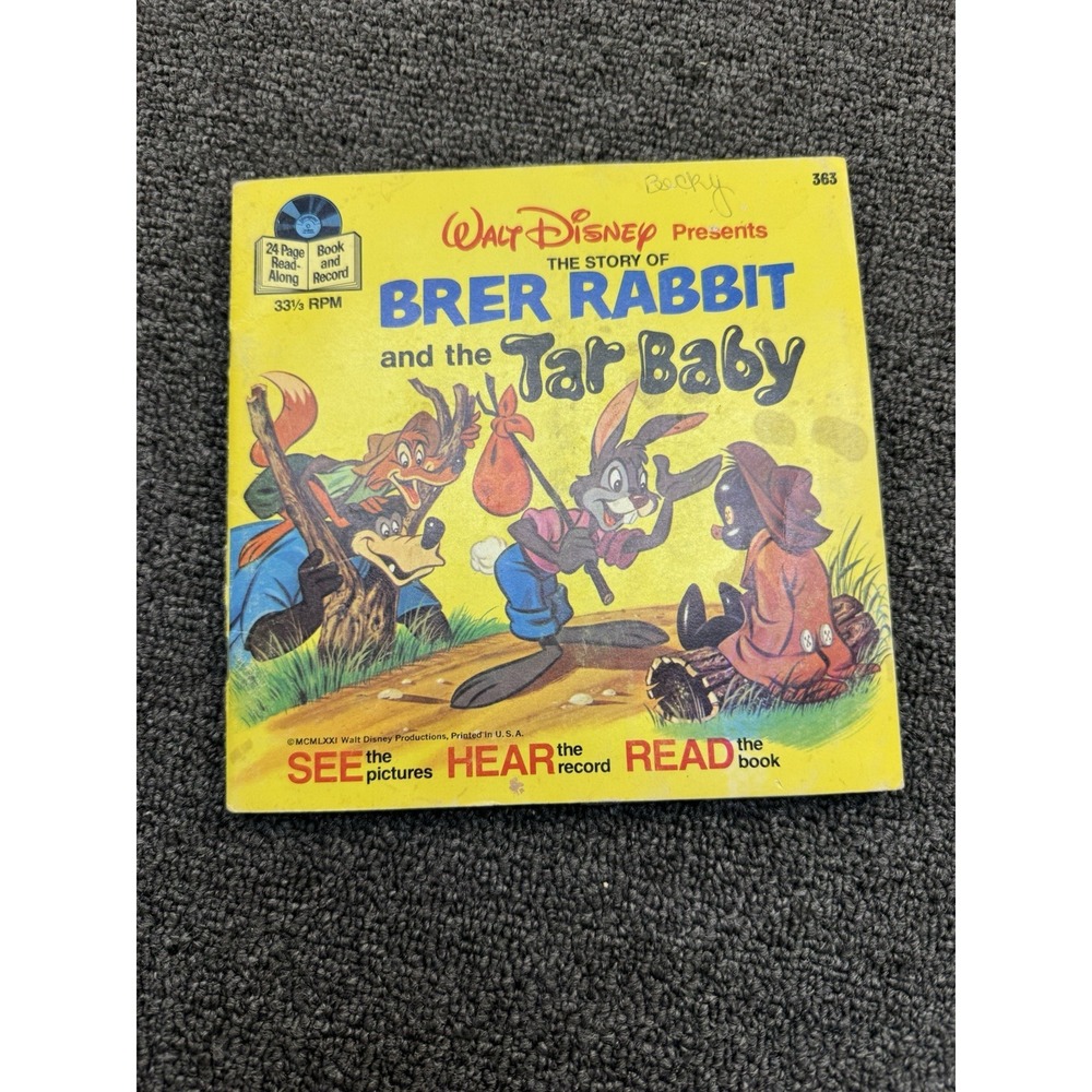 Disneyland 363 Walt Disney's Story of Brer Rabbit and the Tar Baby Book Untested
